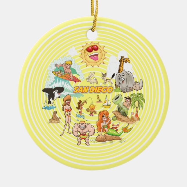 Adorno De Cerámica Personalizado de San Diego (Frente)