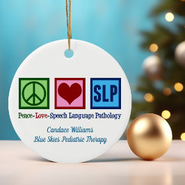 Adorno De Cerámica Personalizado de Speech Language Pathology Peace L
