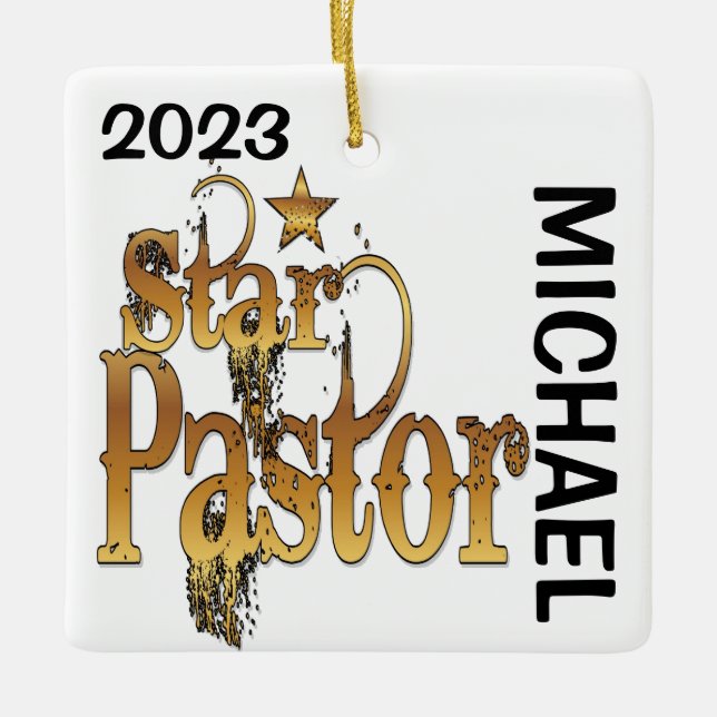 Adorno De Cerámica Personalizado de Star Pastor (Anverso)