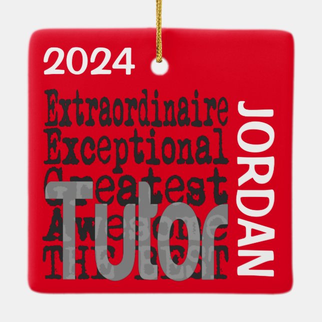 Adorno De Cerámica Personalizado de Tutor Extraordinaire (Reverso)