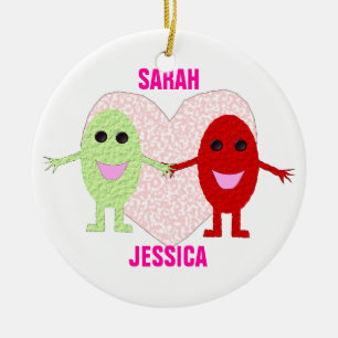 Adorno De Cerámica Personalizado de uvas de corazón para el amor de l