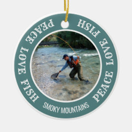 Adorno De Cerámica Personalizado de vacaciones de pesca tu foto