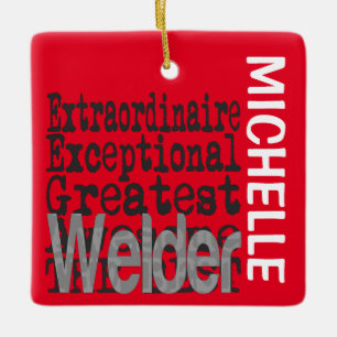 Adorno De Cerámica Personalizado de Welder Extraordinaire