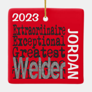 Adorno De Cerámica Personalizado de Welder Extraordinaire