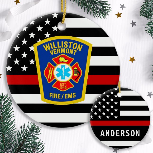 Adorno De Cerámica Personalizado del Departamento de Bomberos Emblem  (Subido por el creador)