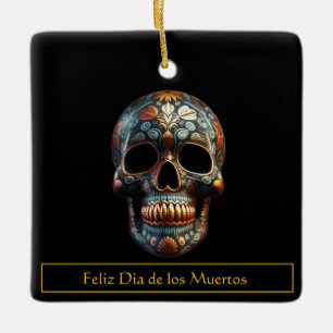 Adorno De Cerámica personalizado del Día de la Calavera Muerta