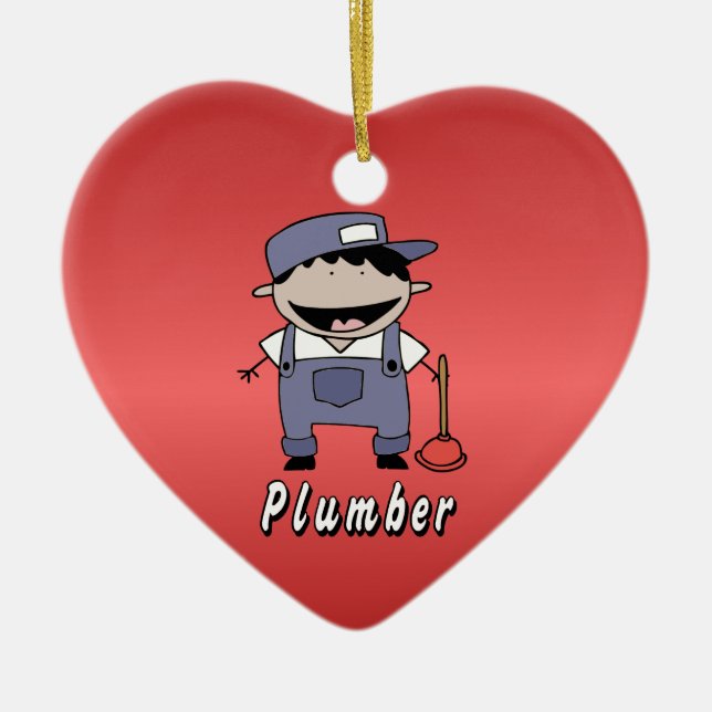 Adorno De Cerámica Personalizado del fontanero del empleo (Frente)