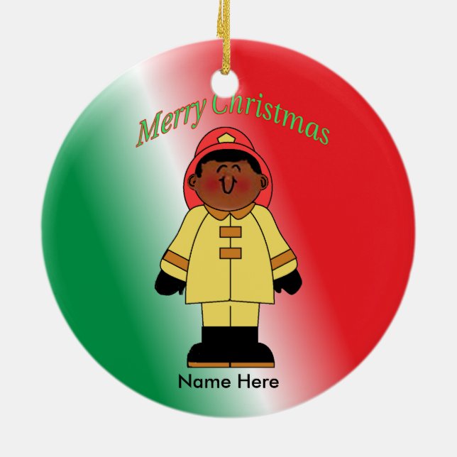 Adorno De Cerámica Personalizado del macho negro de juguete (Atrás)