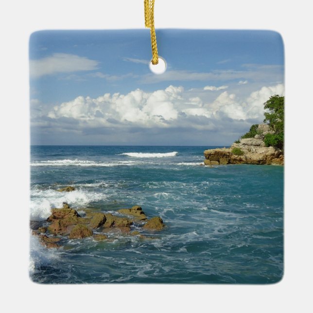 Adorno De Cerámica Personalizado del paisaje marino de Labadie (Anverso)