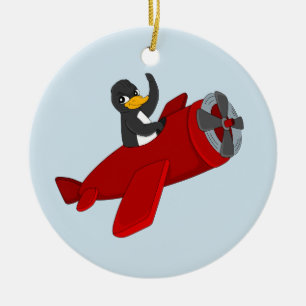 Adorno De Cerámica Personalizado del pingüino volador