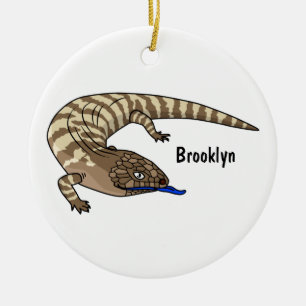 Adorno De Cerámica Personalizado del reptil de lagarto de lengua azul