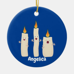 Adorno De Cerámica Personalizado del trío de velas de canto lindo