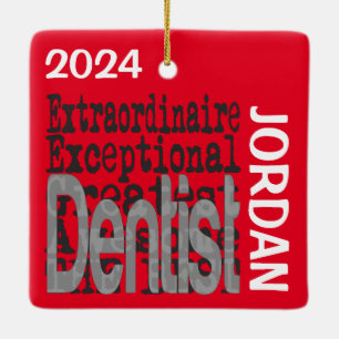 Adorno De Cerámica Personalizado Dentista Extraordinario