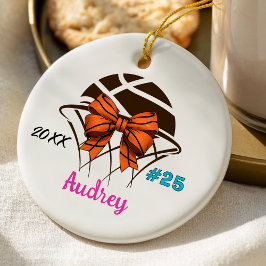 Adorno De Cerámica personalizado deportista chica de baloncesto