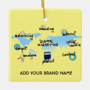 Adorno De Cerámica Personalizado Digital Marketing Ceramic Square Orn