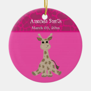 Adorno De Cerámica Personalizado dulce Giraffe Invitación del bebé
