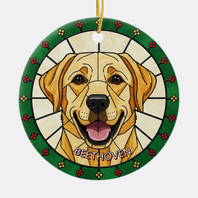 Adorno De Cerámica personalizado Efecto de vidrio Manchado Navidades  (Frente)