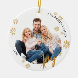Adorno De Cerámica Personalizado Elegant 2 Navidades de fotografía fa