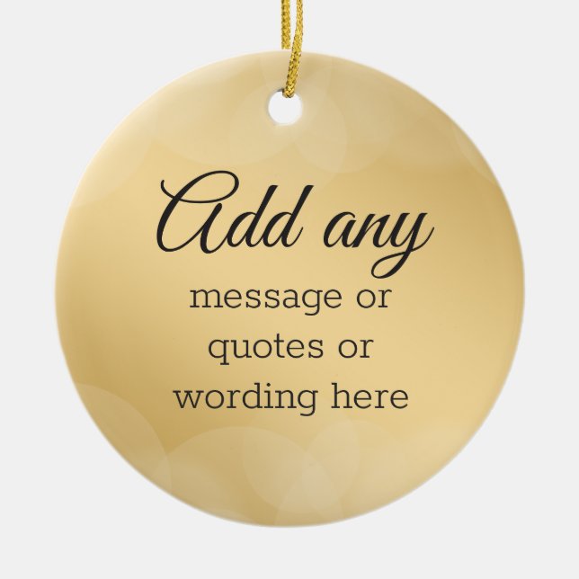 Adorno De Cerámica PERSONALIZADO Elegant Gold con Bokeh (Frente)