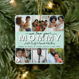 Adorno De Cerámica Personalizado Elegant te amamos, mamá adorada