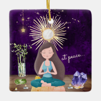 Adorno De Cerámica Personalizado En Navidades Chicas De Peace Yoga Br