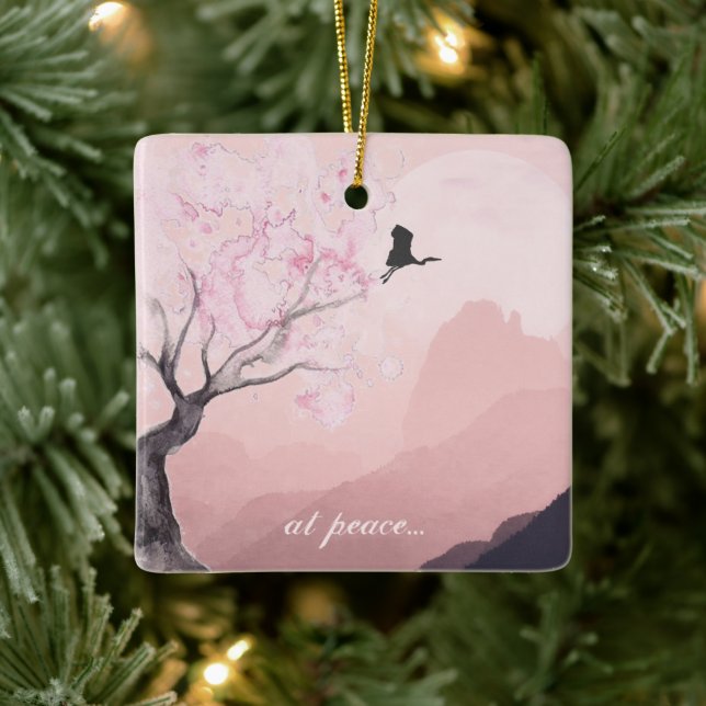 Adorno De Cerámica Personalizado en Navidades de Montaña japoneses en (Árbol)
