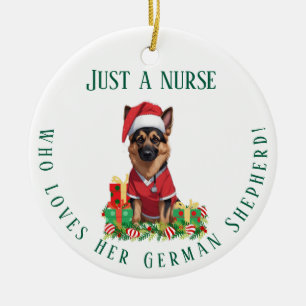 Adorno De Cerámica Personalizado Enfermera ama a los Navidades aleman