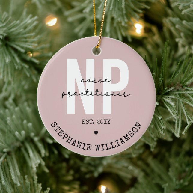 Adorno De Cerámica Personalizado Enfermera practicante NP Regalo de g (Árbol)