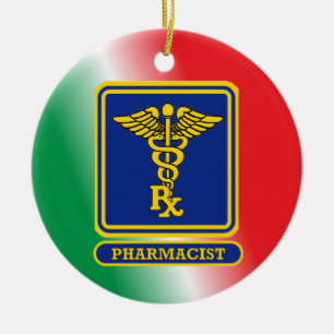 Adorno De Cerámica Personalizado Escudo Farmacéutico