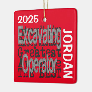 Adorno De Cerámica Personalizado Excavator Operator Extraordinaire