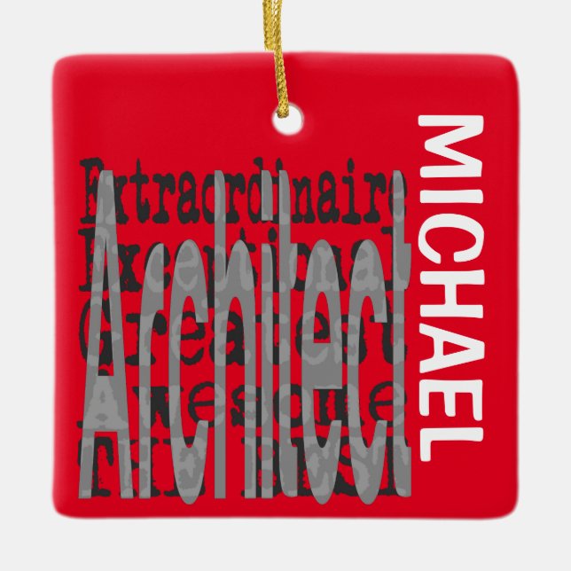 Adorno De Cerámica Personalizado Extraordinaire de Arquitecto (Anverso)