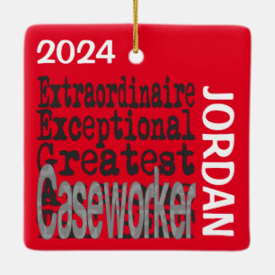 Adorno De Cerámica Personalizado Extraordinaire de Caseworker