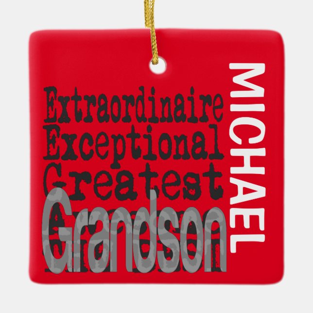 Adorno De Cerámica Personalizado Extraordinaire de Grandson (Anverso)