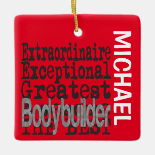 Adorno De Cerámica Personalizado Extraordinaria de Bodybuilder