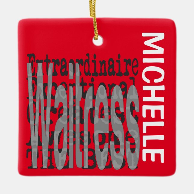 Adorno De Cerámica Personalizado Extraordinaria de camarera (Anverso)