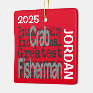 Adorno De Cerámica Personalizado Extraordinaria de Crab Fisherman