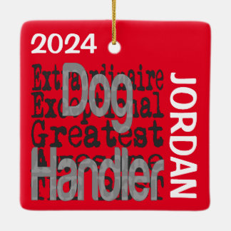 Adorno De Cerámica Personalizado Extraordinaria de Dog Handler