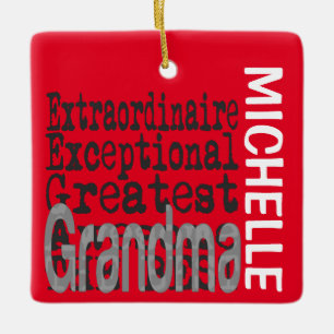 Adorno De Cerámica Personalizado Extraordinaria de la abuela
