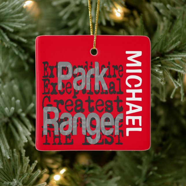 Adorno De Cerámica Personalizado Extraordinaria de Park Ranger (Árbol)