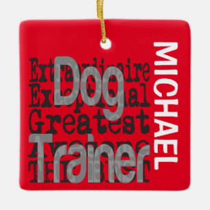 Adorno De Cerámica Personalizado Extraordinaria de Perro Trainer