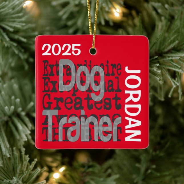 Adorno De Cerámica Personalizado Extraordinaria de Perro Trainer (Árbol)