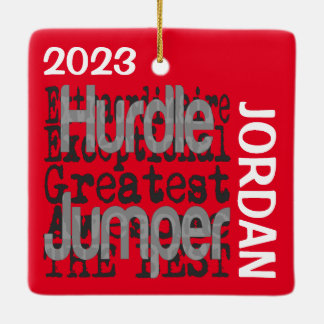 Adorno De Cerámica Personalizado Extraordinaria de Salto de Hurdle