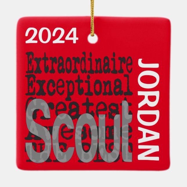 Adorno De Cerámica Personalizado Extraordinaria de Scout (Reverso)
