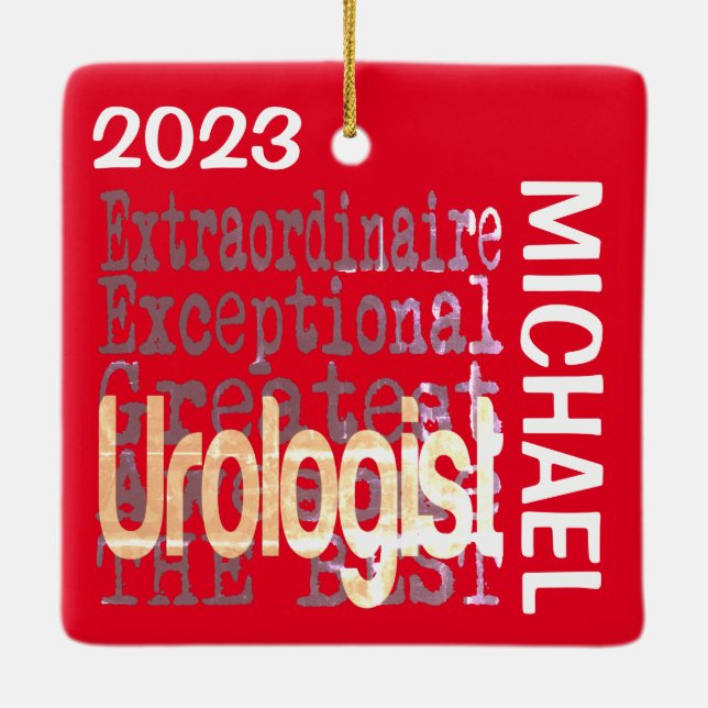 Adorno De Cerámica Personalizado Extraordinaria de Urología (Reverso)