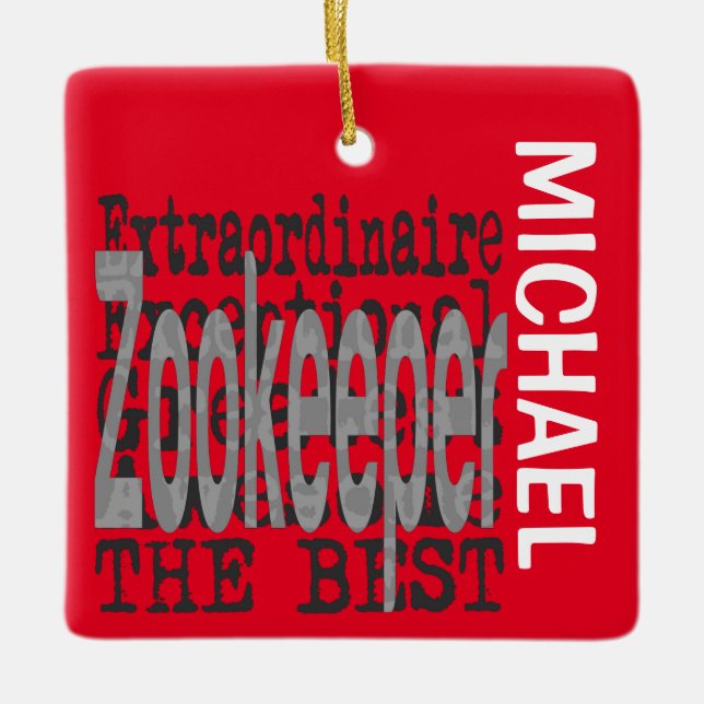 Adorno De Cerámica Personalizado Extraordinaria de Zookeeper (Anverso)