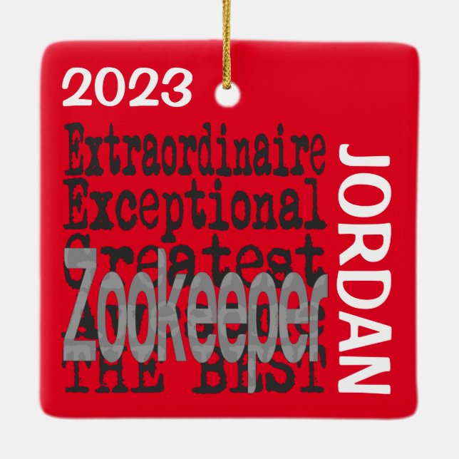 Adorno De Cerámica Personalizado Extraordinaria de Zookeeper (Reverso)