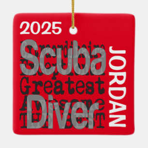 Adorno De Cerámica Personalizado Extraordinaria del buzo de Scuba