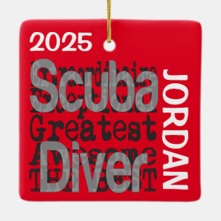 Adorno De Cerámica Personalizado Extraordinaria del buzo de Scuba