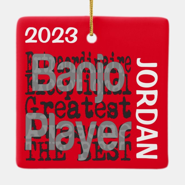 Adorno De Cerámica Personalizado Extraordinaria del Jugador Banjo (Reverso)