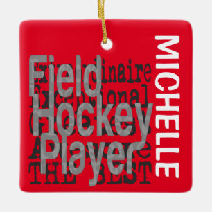 Adorno De Cerámica Personalizado Extraordinaria del jugador de hockey